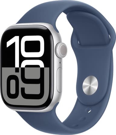 Apple Watch S10 42mm GPS+Cel (Silver Aluminium/Denim Sport Band) M/L