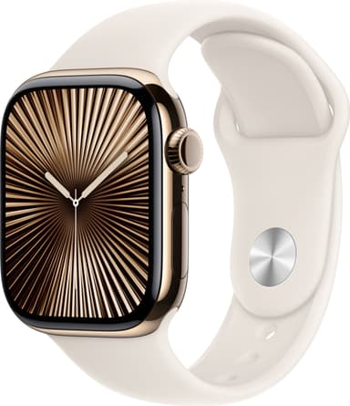 Apple Watch S10 42mm GPS+Cel (Gold Titanium/Starlight Sport Band) S/M
