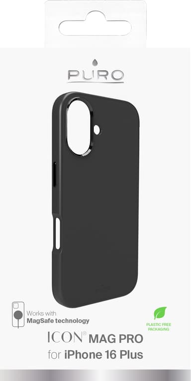 Puro Icon Mag Pro iPhone 16 Plus fodral (svart)