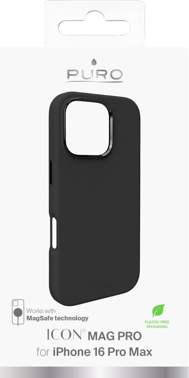 Puro Icon Mag Pro iPhone 16 Pro Max fodral (svart)