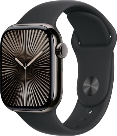 Apple Watch S10 42mm GPS+Cel (Slate Titanium/Black Sport Band) S/M