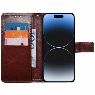 Plånboksfodral 3-kort iPhone 16 - Brun