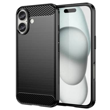 Borstat silikon skal iPhone 16 Plus - Svart