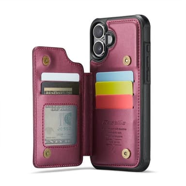 CaseMe mobilfodral C22 iPhone 16 Plus - Vinröd