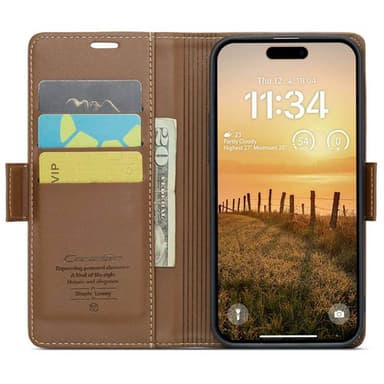 CaseMe mobilfodral 023 iPhone 16 - Brun