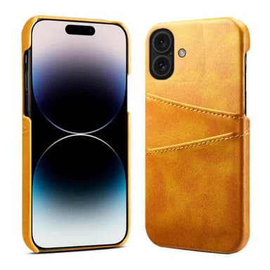 Retro skal med kortplatser iPhone 16 Plus - Gul