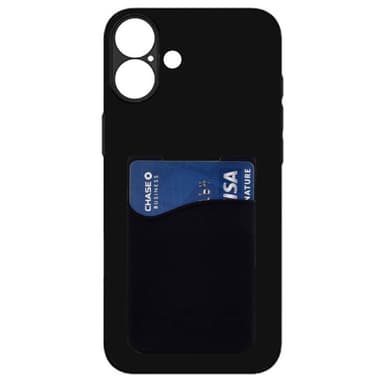 Silikon skal med korthållare iPhone 16 Plus - Svart