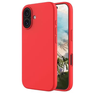 Liquid silikon skal iPhone 16 Plus - China Red