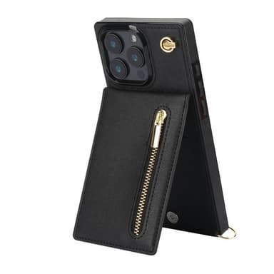 Zipper necklace case iPhone 16 Pro - Svart