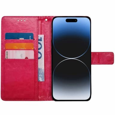 Plånboksfodral 3-kort iPhone 16 Plus - Rosa