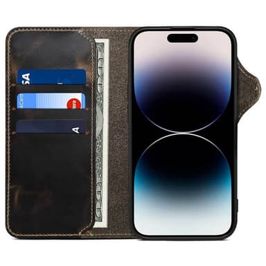 Denior mobilfodral läder iPhone 16 Pro Max - Svart