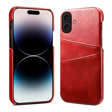 Retro skal med kortplatser iPhone 16 Plus - Röd