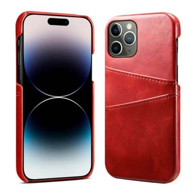 Retro skal med kortplatser iPhone 16 Pro Max - Röd