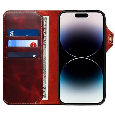 Denior mobilfodral läder iPhone 16 Plus - Oxblod