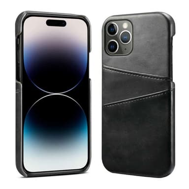 Retro skal med kortplatser iPhone 16 Pro Max - Mörkgrå
