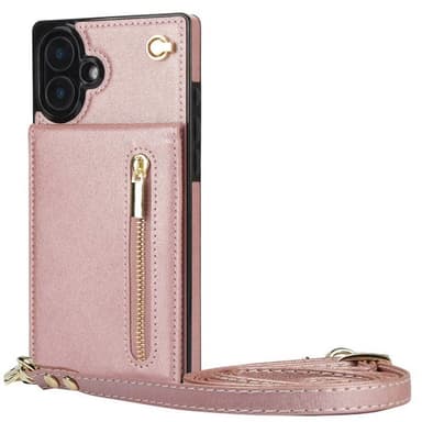 Zipper necklace case iPhone 16 Plus - Rosè
