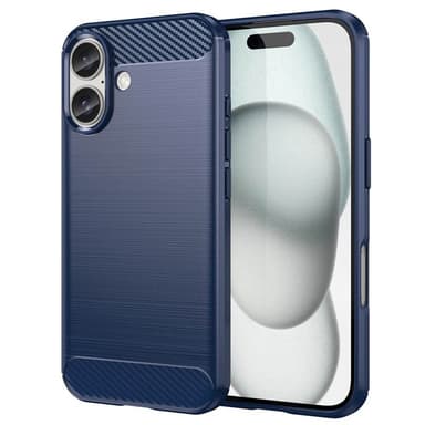 Borstat silikon skal iPhone 16 Plus - Blå