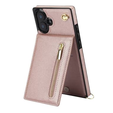 Zipper necklace case iPhone 16 Plus - Rosè