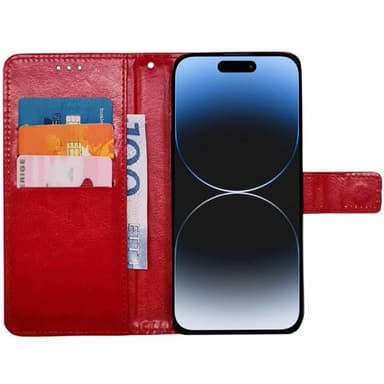 Plånboksfodral 3-kort iPhone 16 Pro Max - Röd