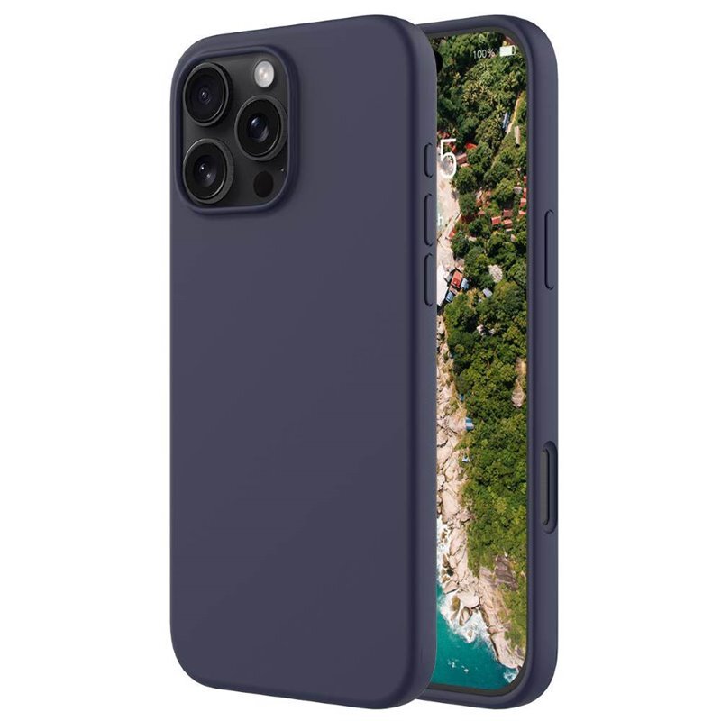 Liquid silikon skal iPhone 16 Pro Max - Midnight Blue