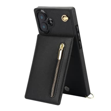 Zipper necklace case iPhone 16 - Svart