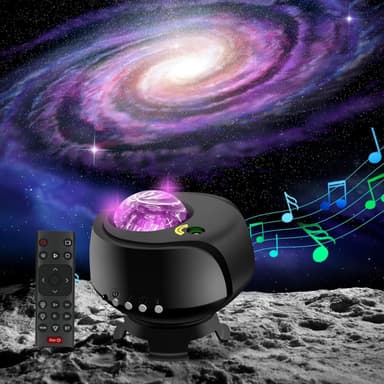 Galaxy Projector Fantasy Aurora - Stjärnprojektor med BT-Högtalare, Ljussensor och 360° Rotation