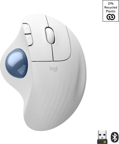 Logitech Ergo M575S Wireless Trackball mus (vit)