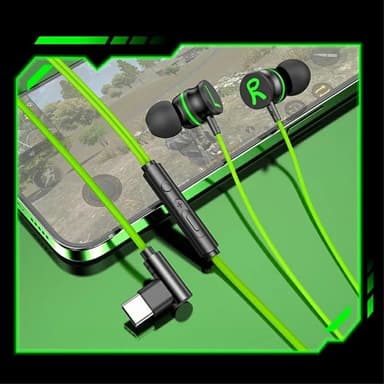 USB-C Hörlurar med Mic Magnetic In-ear Gaming Hörlurar - Röd