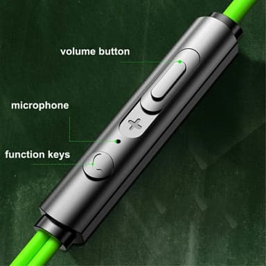 USB-C Hörlurar med Mic Magnetic In-ear Gaming Hörlurar - Grön