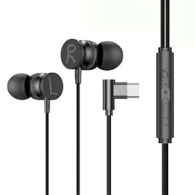 USB-C Hörlurar med Mic Magnetic In-ear Gaming Hörlurar - Svart