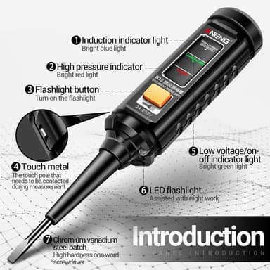 Spänningsdetektor volt meter voltmätare Ficklampa AC DC