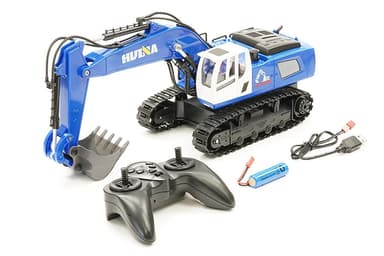 HuiNa Grävmaskin Blå m/Metalllåda 1:18