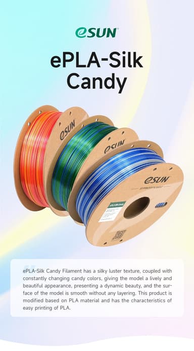 eSUN Silk Candy 1.75mm 1kg - Rött Guld Blå