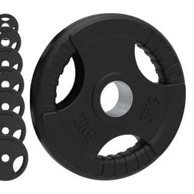 Olympiska Tri-Grepp Gummiviktplattor - Svarta Par & Set