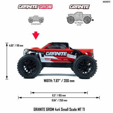 ARRMA Granite Grom Mega 4WD Röd - RTR