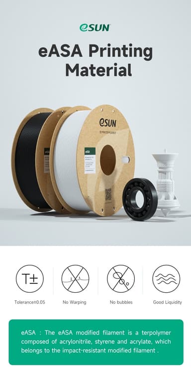 eSUN eASA 1.75 mm 1 kg - Svart