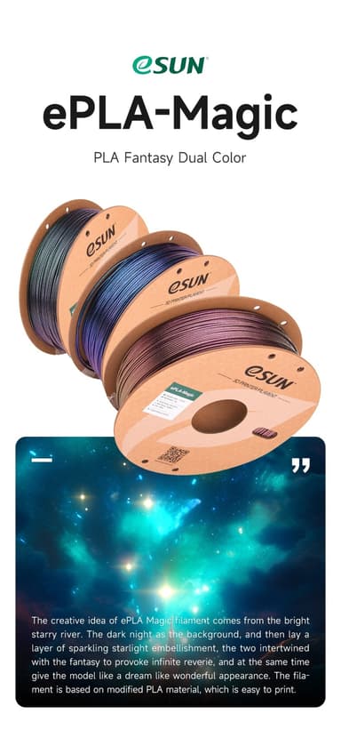 eSUN Magic 1.75 mm 1 kg - Mörk Blinkande Grön