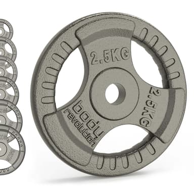 Viktplattor i gjutjärn - Standard 1"" Tri Grip par (1,25 - 25 kg)