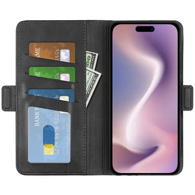 SKALO iPhone 16 Pro Premium Plånboksfodral - Svart