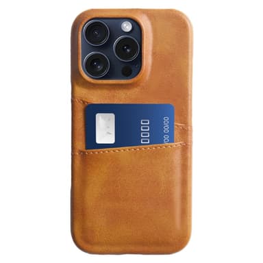 SKALO iPhone 16 Pro PU-Läder Korthållare Skal - Brun