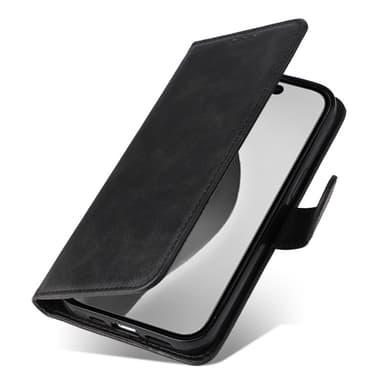 SKALO iPhone 16 Pro Max PU-Läder Plånboksfodral - Svart