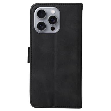 SKALO iPhone 16 Pro Max PU-Läder Plånboksfodral - Svart