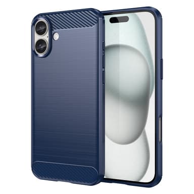 SKALO iPhone 16 Plus Armor Carbon Stöttåligt TPU-skal - Blå