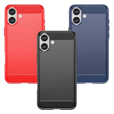 SKALO iPhone 16 Plus Armor Carbon Stöttåligt TPU-skal - Blå