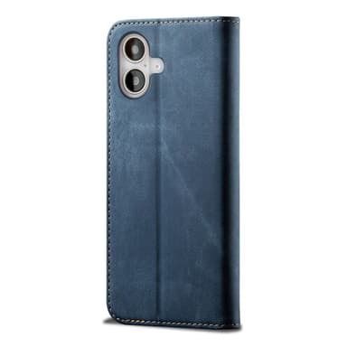 SKALO iPhone 16 Jeans Plånboksfodral - Blå