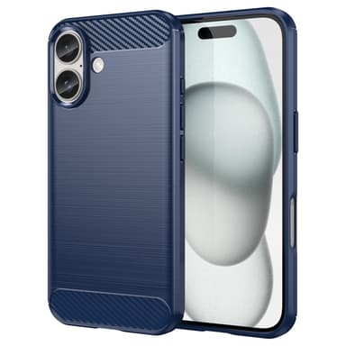 SKALO iPhone 16 Armor Carbon Stöttåligt TPU-skal - Blå