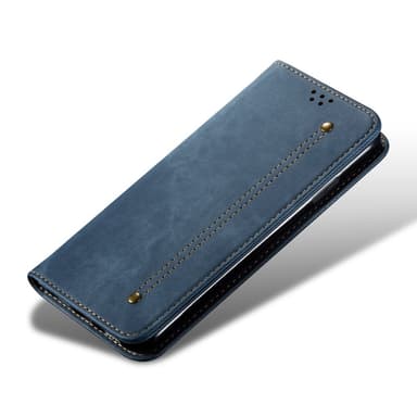 SKALO iPhone 16 Jeans Plånboksfodral - Blå