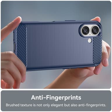 SKALO iPhone 16 Armor Carbon Stöttåligt TPU-skal - Blå