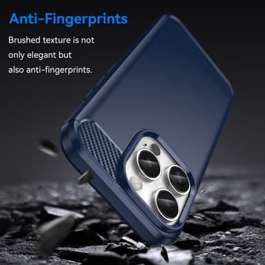 SKALO iPhone 16 Pro Armor Carbon Stöttåligt TPU-skal - Blå