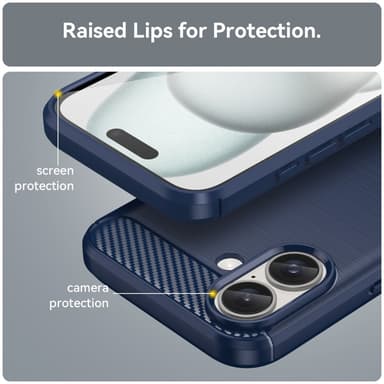 SKALO iPhone 16 Armor Carbon Stöttåligt TPU-skal - Blå